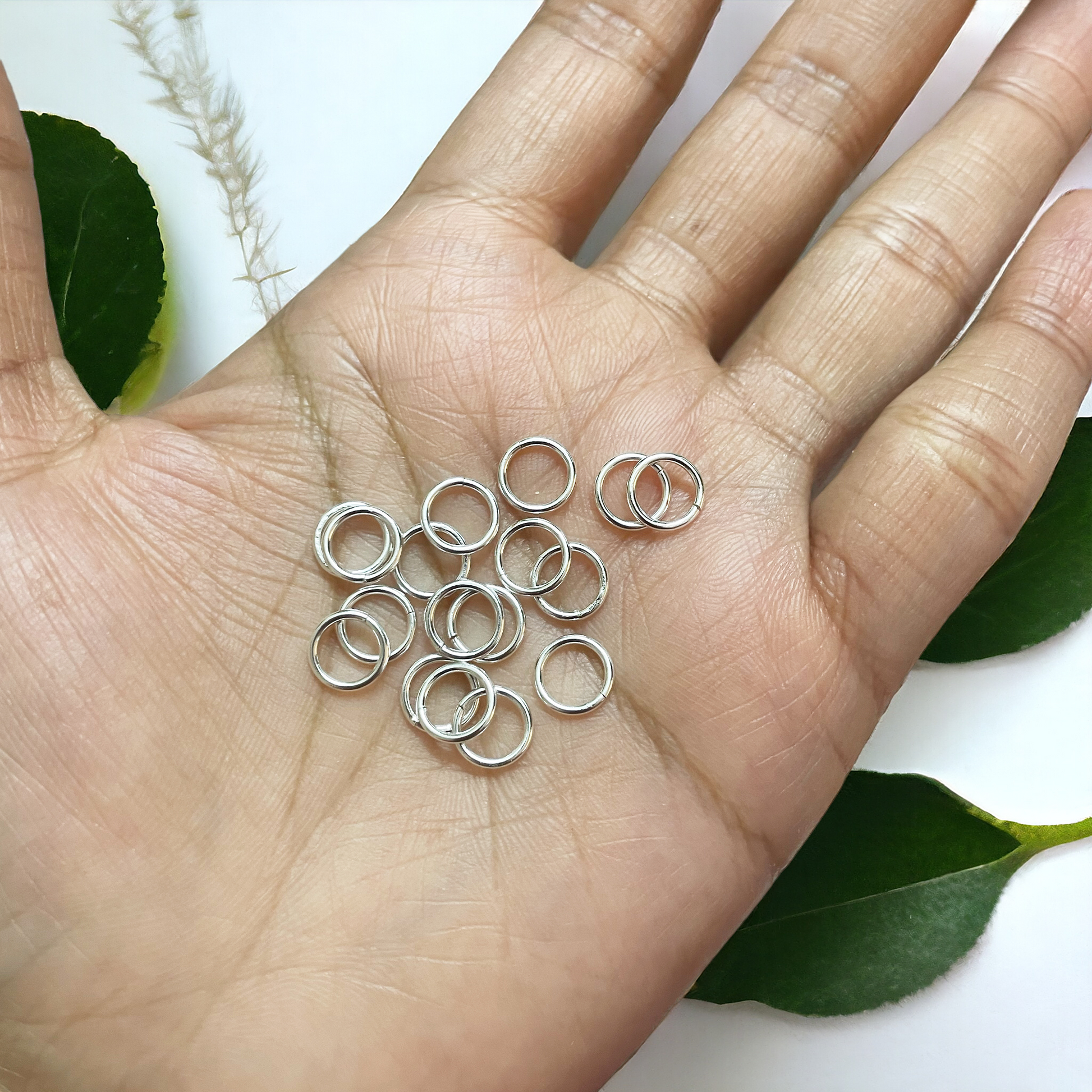 Premium Brass Silver plated 8mm jumprings (Pack of 50) - ClartStudios - Polymer clay Jewellery