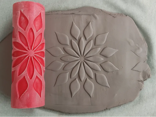 CC36 - Mandala Flower texture Roller - Specially made for Pottery and Ceramics - ClartStudios - Polymer clay Jewellery