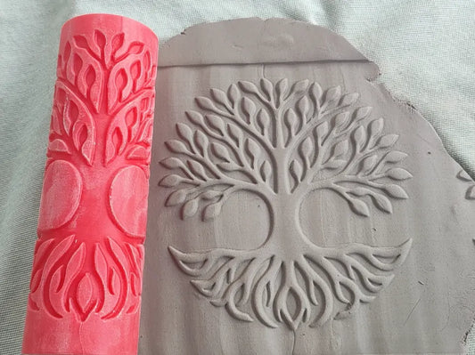 CC34 - Tree of Life texture Roller - Specially made for Pottery and Ceramics - ClartStudios - Polymer clay Jewellery
