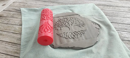 CC34 - Tree of Life texture Roller - Specially made for Pottery and Ceramics - ClartStudios - Polymer clay Jewellery