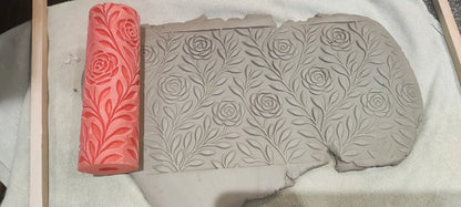 CC33 - Vineyard Rose texture Roller - Specially made for Pottery and Ceramics - ClartStudios - Polymer clay Jewellery