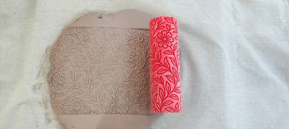 CC31 - Daisy Meadow - Embossed texture Roller - Specially made for Pottery and Ceramics - ClartStudios - Polymer clay Jewellery