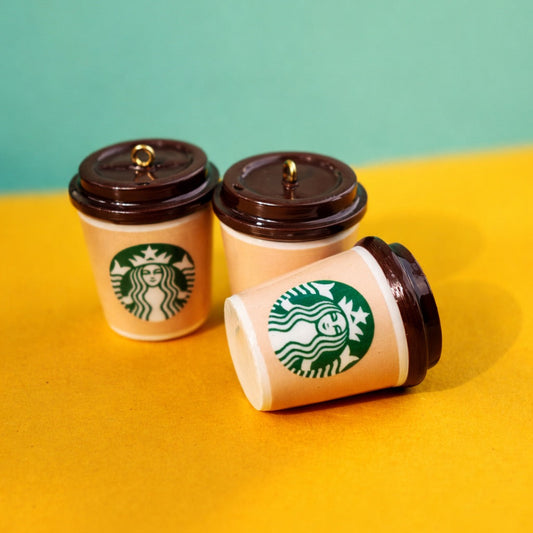 R011 - Hot Coffee from StarBucks Charm - Waterproof & Adorable - ClartStudios - Polymer clay Jewellery