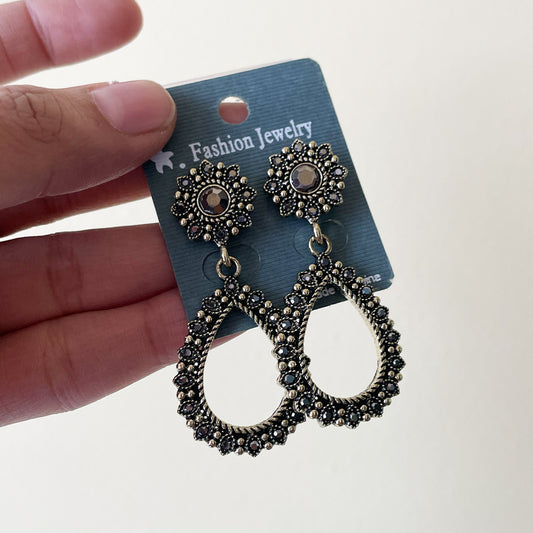 Drop Crystal  Earrings - ClartStudios - Polymer clay Jewellery
