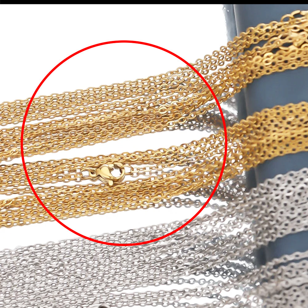 Golden 1.5mm - Anti Tarnish Chains - ClartStudios - Polymer clay Jewellery