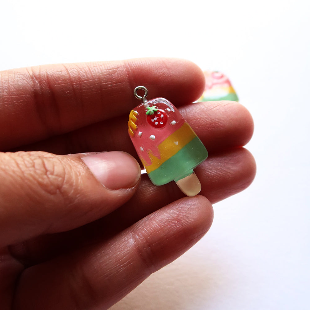 Strawberry Fruit Popsicle - ClartStudios - Polymer clay Jewellery