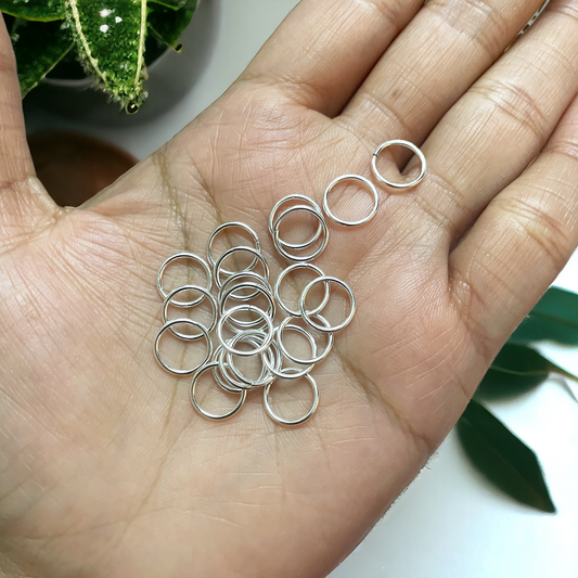 Premium Brass Silver plated 10mm jumprings (Pack of 50) - ClartStudios - Polymer clay Jewellery