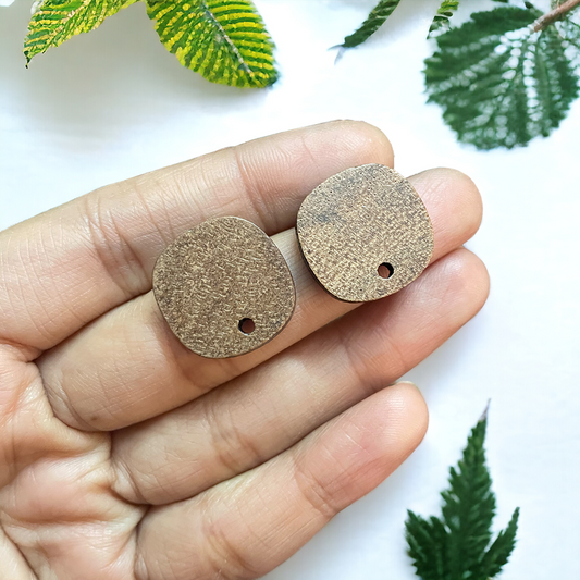 Rounded Square Wood Stud Findings - ClartStudios - Polymer clay Jewellery