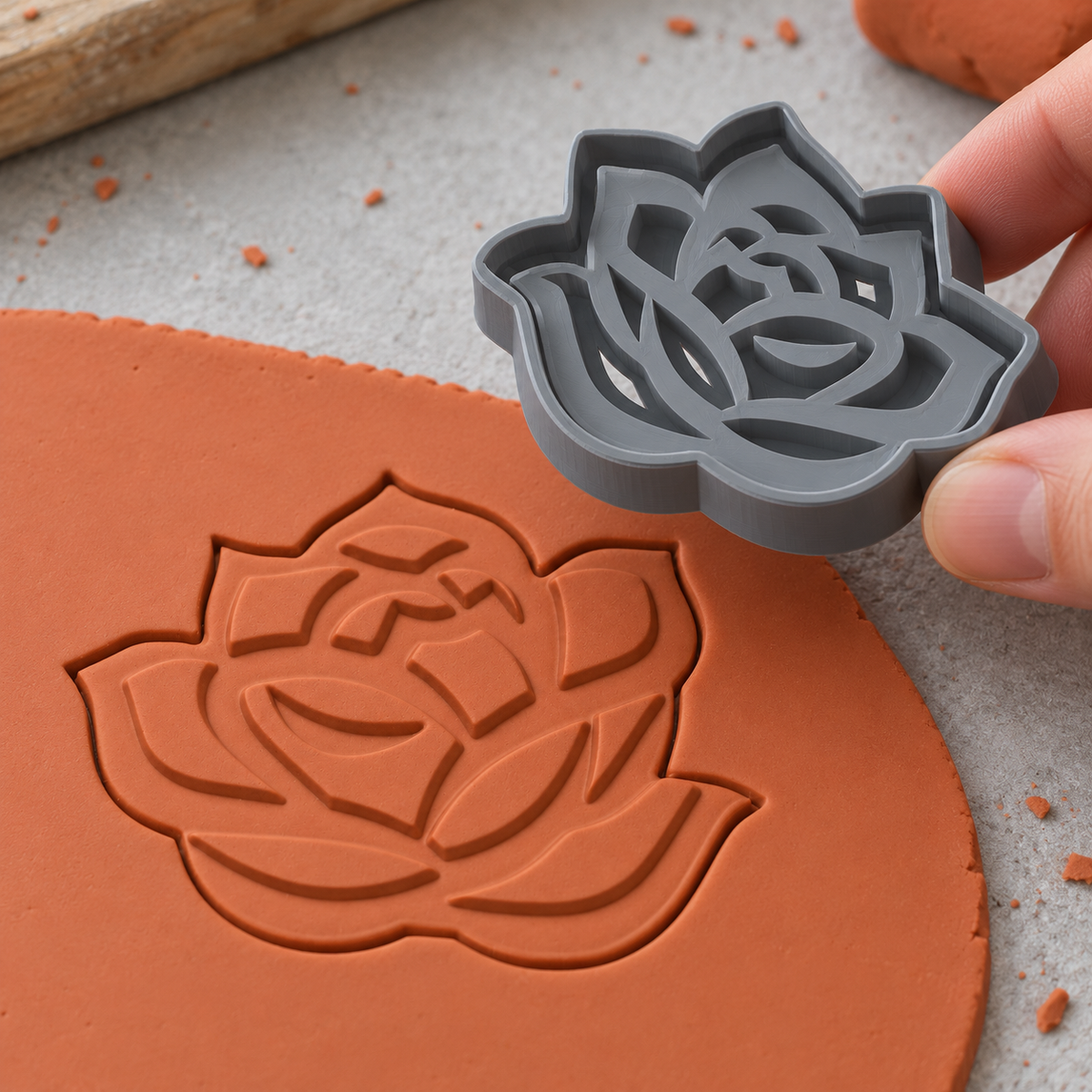 Layered Rose Polymer Clay Cutter | 111 - ClartStudios - Polymer clay Jewellery