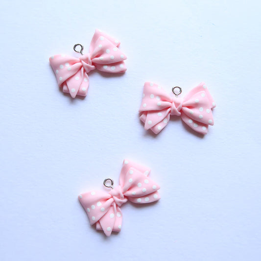 Pink Bow - ClartStudios - Polymer clay Jewellery