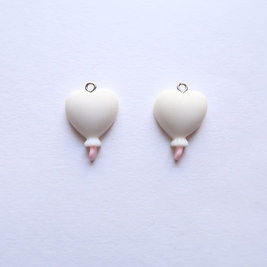 White Heart Ballon - ClartStudios - Polymer clay Jewellery