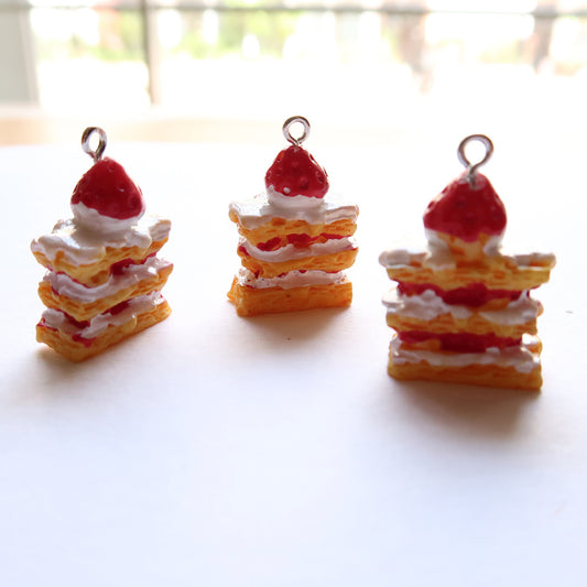 Strawberry Cream Cake - ClartStudios - Polymer clay Jewellery