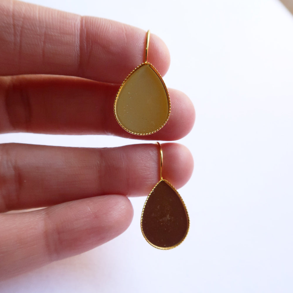 Gold Drop Style Earring Base - ClartStudios - Polymer clay Jewellery