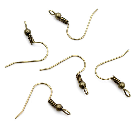 Bronze Fish Vertical Hooks (Sold in Pair) (Pack of 4) - ClartStudios - Polymer clay Jewellery