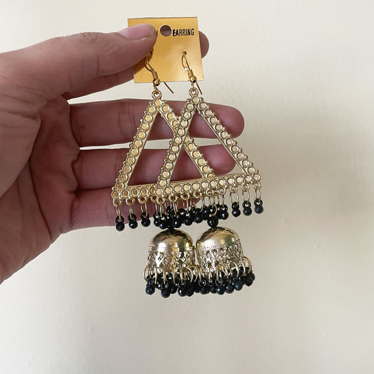 Gold Plated Triangle Earring (CLEARANCE - Quality issue) - ClartStudios - Polymer clay Jewellery