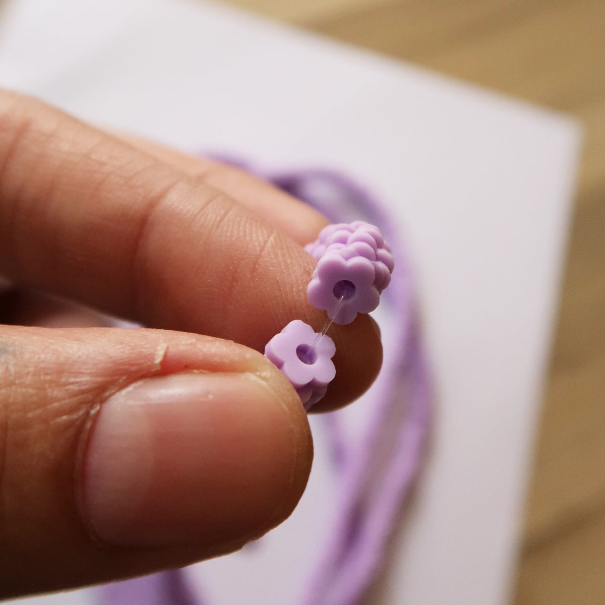 Lavender - 1X6mm Flower Polymer Clay Beads - ClartStudios - Polymer clay Jewellery