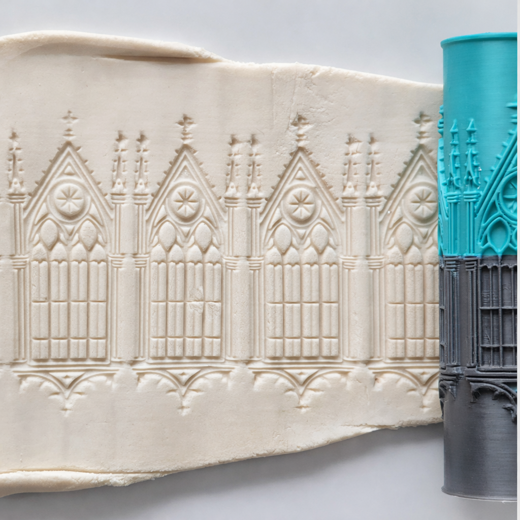 V205 | Gothic Cathedral Windows IV Texture Roller - ClartStudios - Polymer clay Jewellery