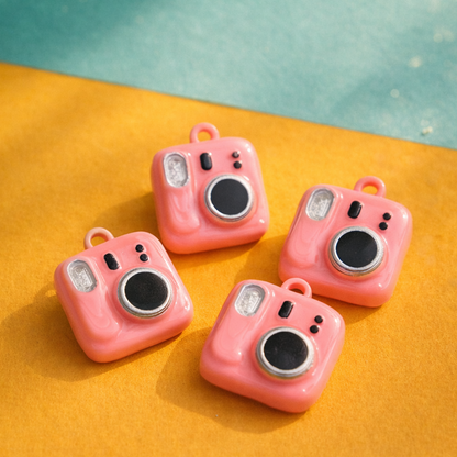 R010 - Pink Instax Camera Charm - Waterproof & Adorable - ClartStudios - Polymer clay Jewellery