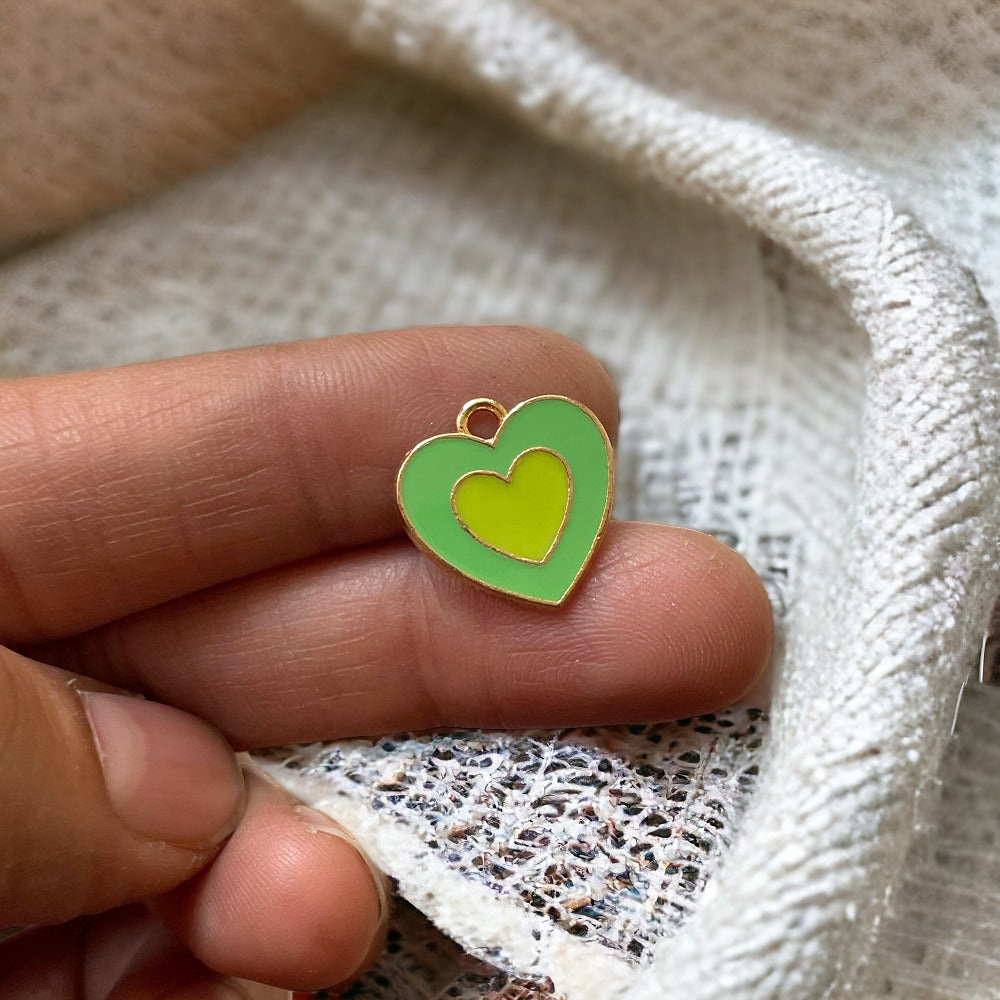 Green Heart - ClartStudios - Polymer clay Jewellery