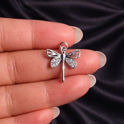 BTF14 - Zircon Multi Stone Dragon Fly 18k Gold Plated Brass Pendant (Anti Tarnish) (1pc) - ClartStudios - Polymer clay Jewellery