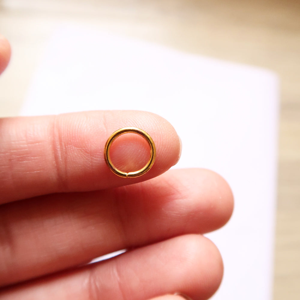 8mm Golden Steel Jump ring (Pack of 100) - ClartStudios - Polymer clay Jewellery