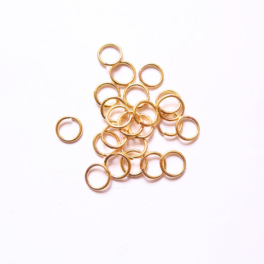 8mm Golden Steel Jump ring (Pack of 100) - ClartStudios - Polymer clay Jewellery