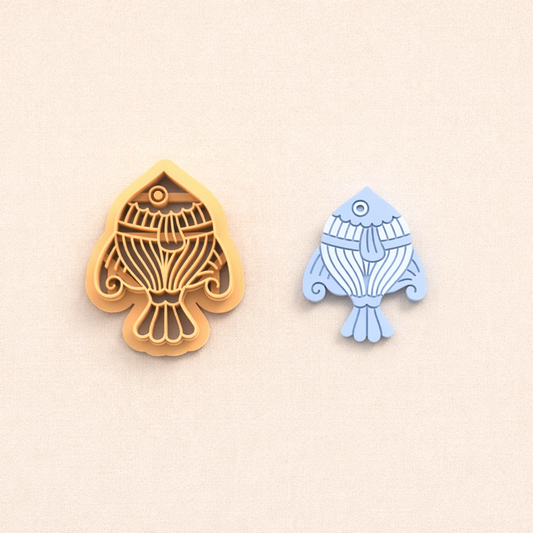 S039 - Tribal Pattern Fairy Fish Cutter | Summer Collection - ClartStudios - Polymer clay Jewellery