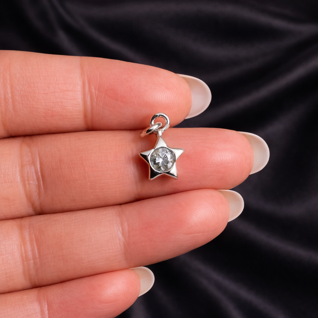 BTF97 - Zircon Multi Stone Star 18k Gold Plated Brass Pendant (Anti Tarnish) (1pc) - ClartStudios - Polymer clay Jewellery