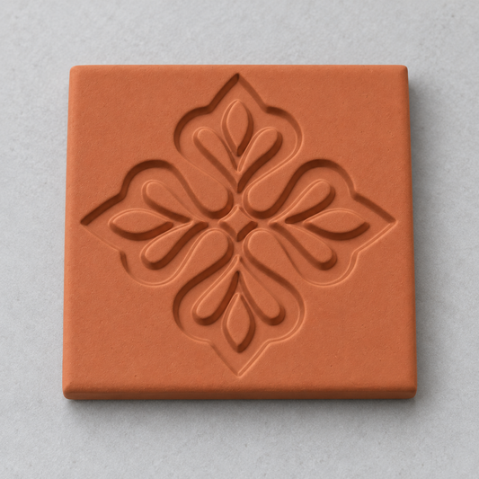 Baroque Floral Square Tile Polymer Clay Cutter | 112 - ClartStudios - Polymer clay Jewellery