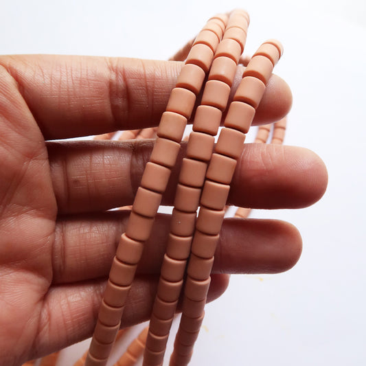 Boho Brown- 6mm Bucket Polymer Clay Beads - ClartStudios - Polymer clay Jewellery