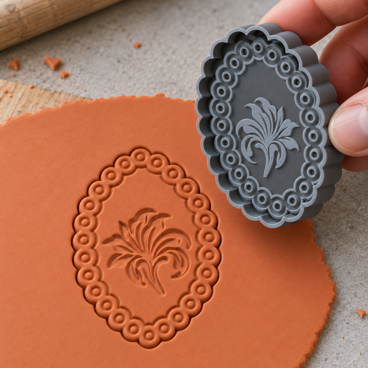 Botanical Cameo Oval Polymer Clay Cutter | 114 - ClartStudios - Polymer clay Jewellery