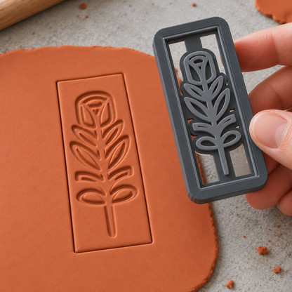Rose Stem Bar Polymer Clay Cutter | 115 - ClartStudios - Polymer clay Jewellery