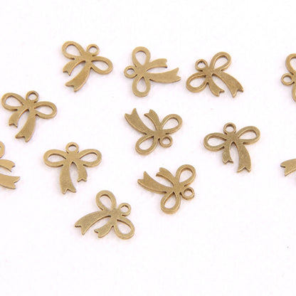 Brass Mini Bow Charm - ClartStudios - Polymer clay Jewellery