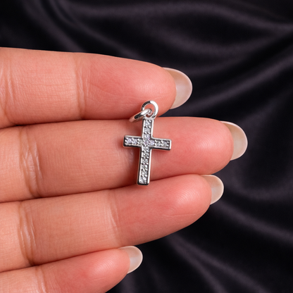 BTS87 - Zircon Multi Stone Cross 18k Gold Plated Brass Pendant (Anti Tarnish) (1pc) - ClartStudios - Polymer clay Jewellery