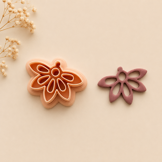 NC 007 - Floral Bloom Polymer Clay Cutter (~35mm)