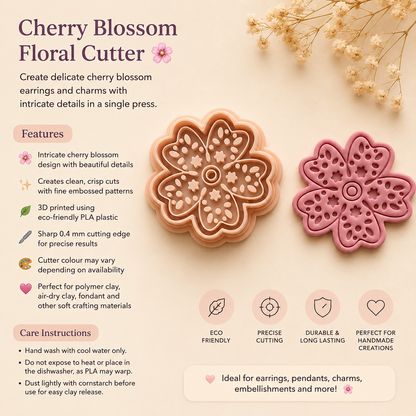 NC 008 - Cherry Blossom Floral Polymer Clay Cutter