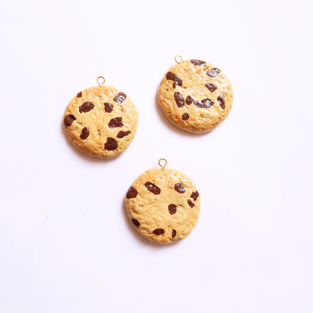 Choco Chip Cookie Charm - ClartStudios - Polymer clay Jewellery