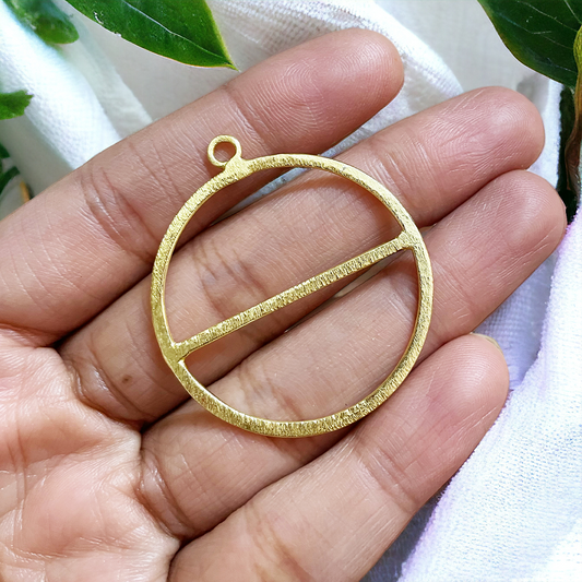 14k Real Gold Plated Brass Divided Circle Bezel - ClartStudios - Polymer clay Jewellery
