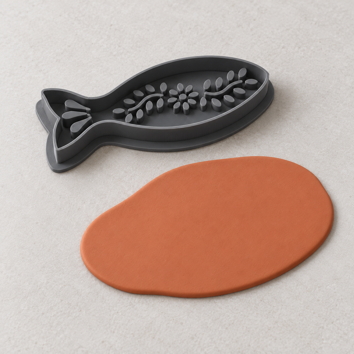 Folk Fish Polymer Clay Cutter | 017 - ClartStudios - Polymer clay Jewellery