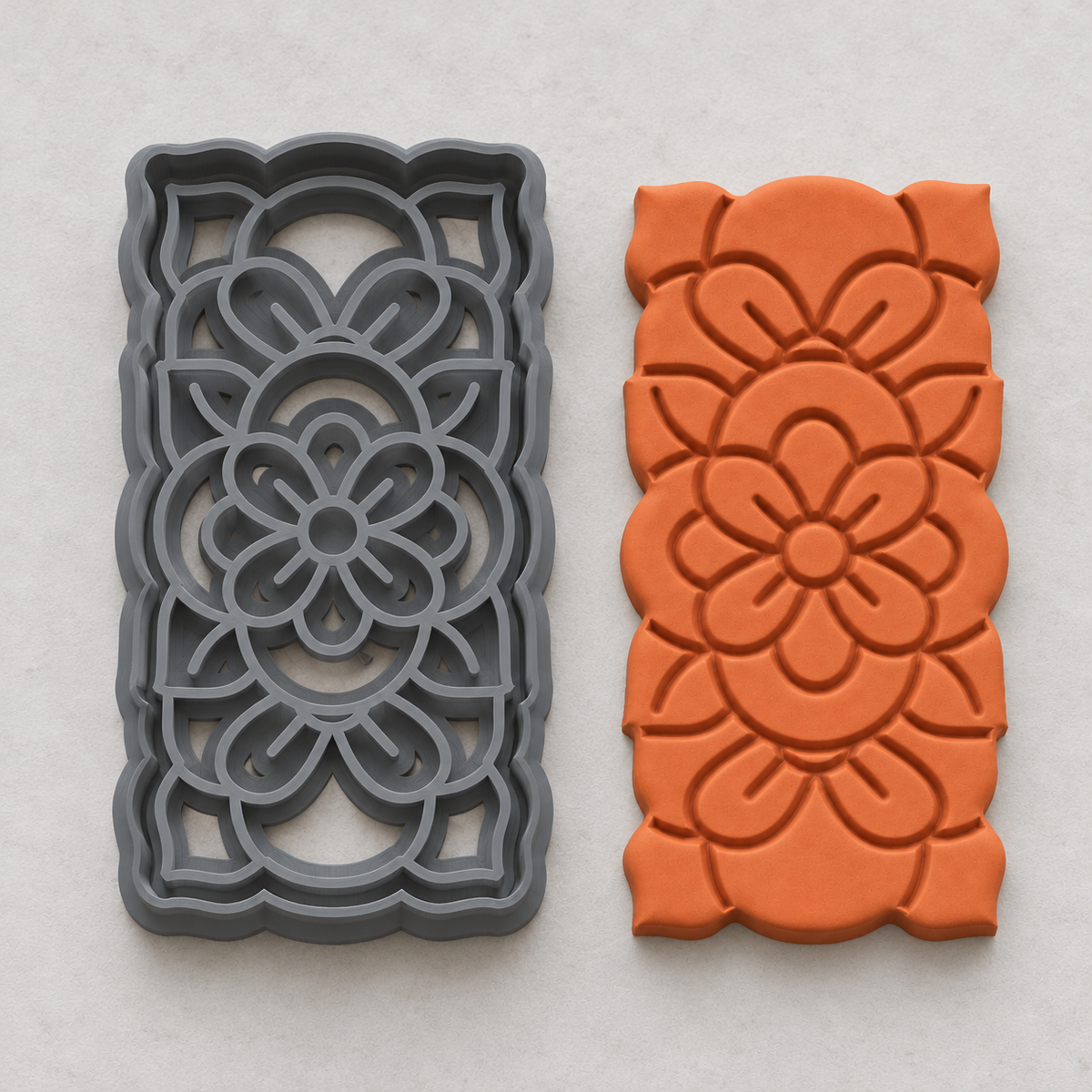 Coquette Floral Pillar Polymer Clay Cutter | 117 - ClartStudios - Polymer clay Jewellery