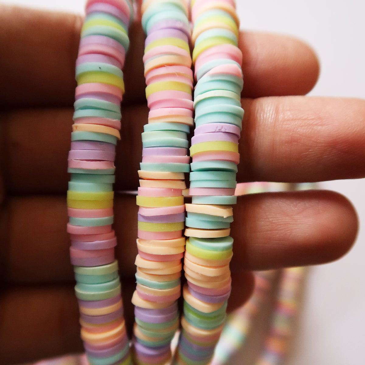 Cotton Candy Mix - 1X8mm Disc Polymer Clay Beads - ClartStudios - Polymer clay Jewellery