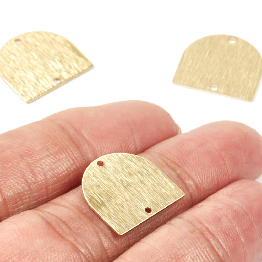 Brass Textured D Charms - ClartStudios - Polymer clay Jewellery