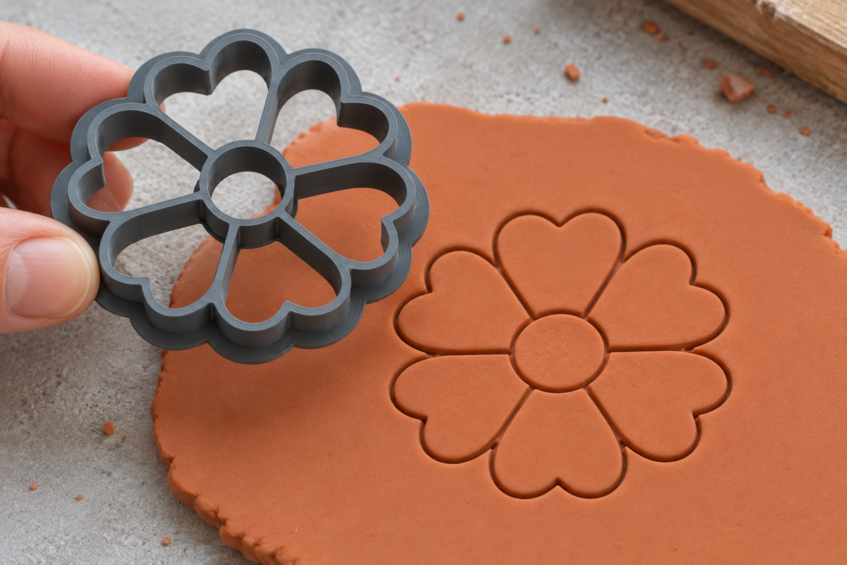 Heart Petal Daisy Polymer Clay Cutter | 128 - ClartStudios - Polymer clay Jewellery