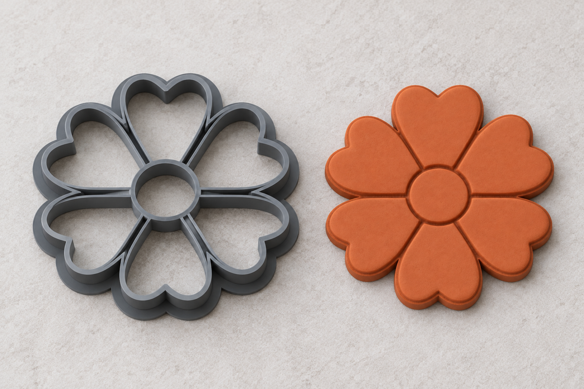 Heart Petal Daisy Polymer Clay Cutter | 128 - ClartStudios - Polymer clay Jewellery