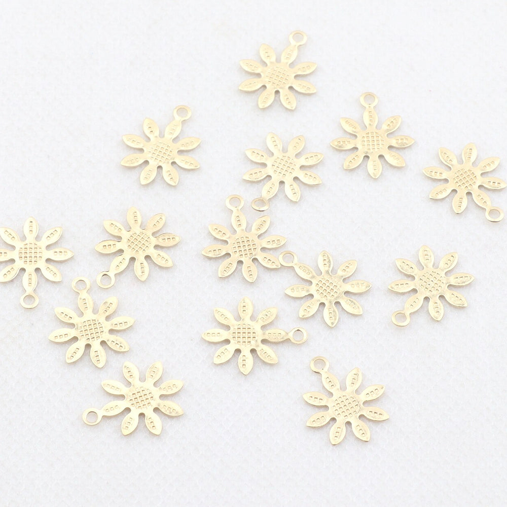 Brass Mini Daisy Charm - ClartStudios - Polymer clay Jewellery