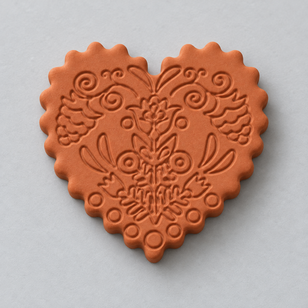 Folk Art Heart Polymer Clay Cutter | 130 - ClartStudios - Polymer clay Jewellery