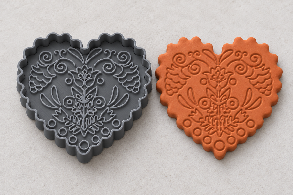 Folk Art Heart Polymer Clay Cutter | 130 - ClartStudios - Polymer clay Jewellery