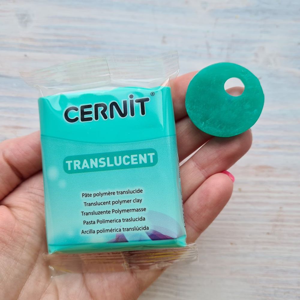 Cernit Translucent Emerald - 56gms - ClartStudios - Polymer clay Jewellery
