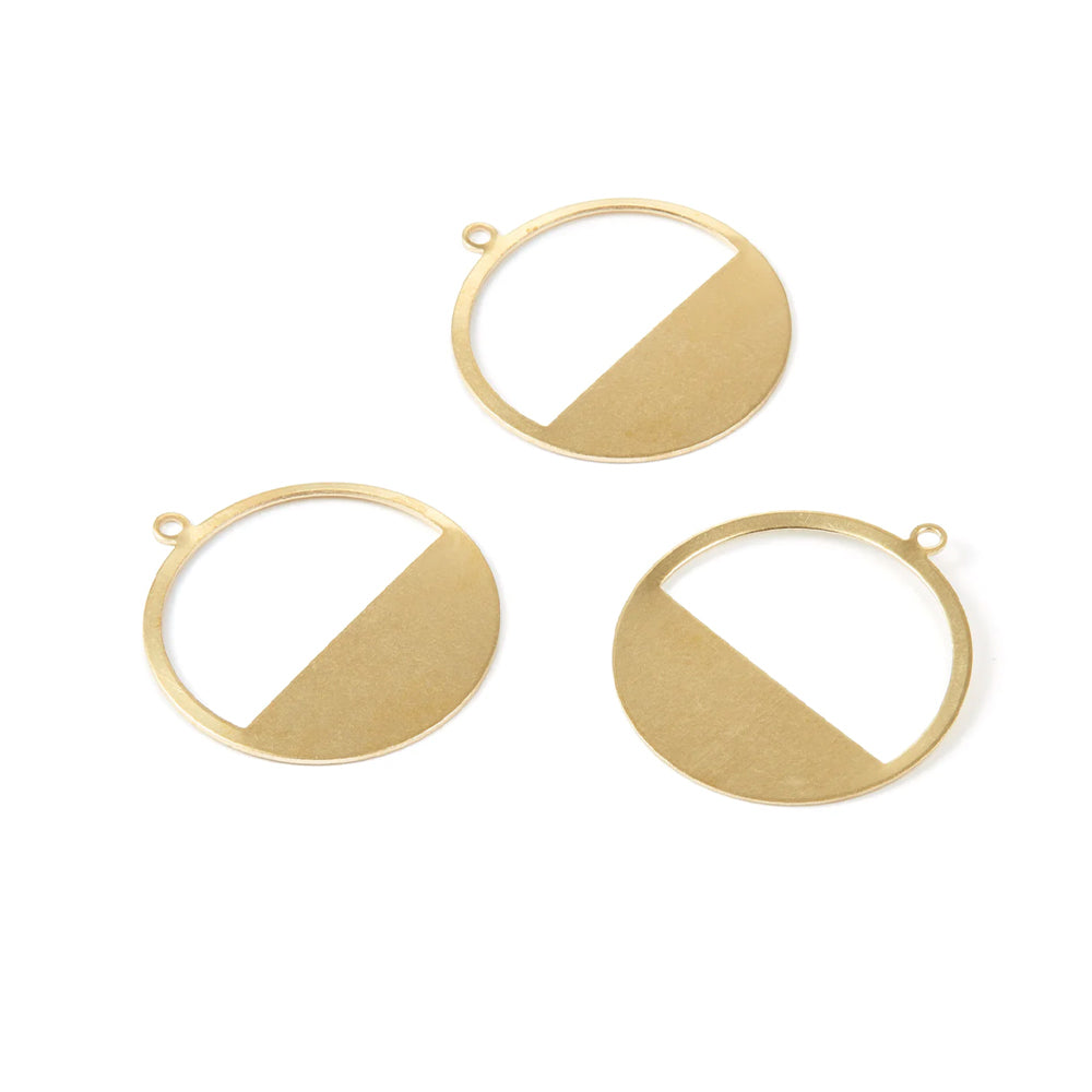 Brass Filled Round Charms - ClartStudios - Polymer clay Jewellery