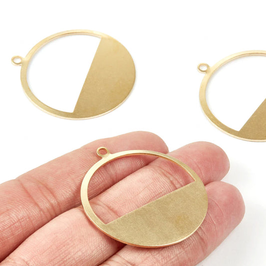 Brass Filled Round Charms - ClartStudios - Polymer clay Jewellery